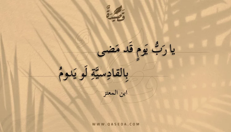 قصيدة يا رب يوم قد مضى