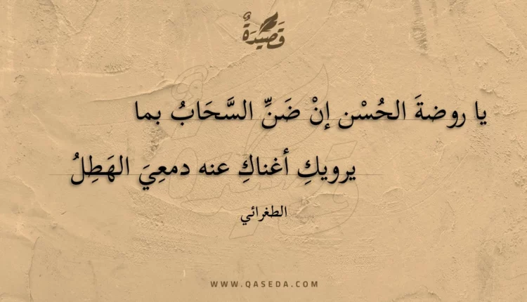 قصيدة يا روضة الحسن إن ضن السحاب بما