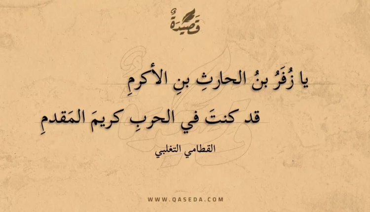 قصيدة يا زفر بن الحارث بن الأكرم
