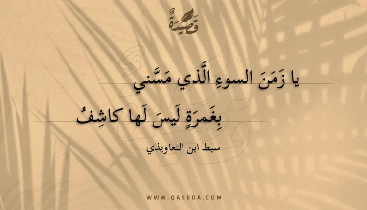 قصيدة يا زمن السوء الذي مسني