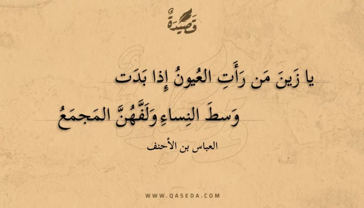 قصيدة يا زين من رأت العيون إذا بدت