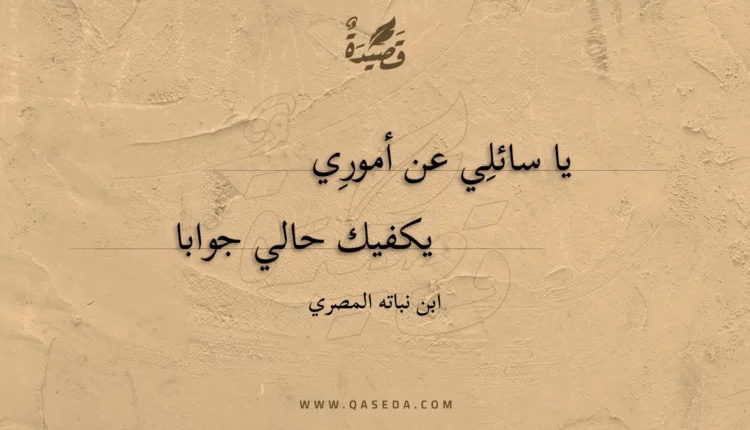 قصيدة يا سائلي عن أموري