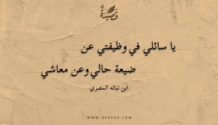 قصيدة يا سائلي في وظيفتي عن