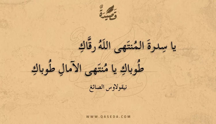 قصيدة يا سدرة المنتهى الله رقاك