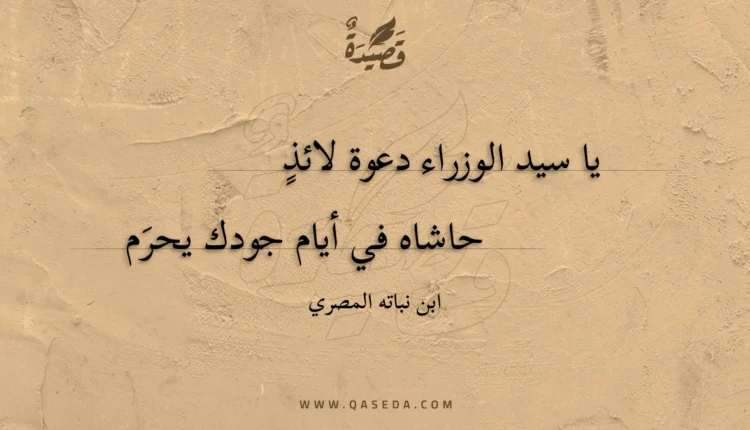 قصيدة يا سيد الوزراء دعوة لائذ