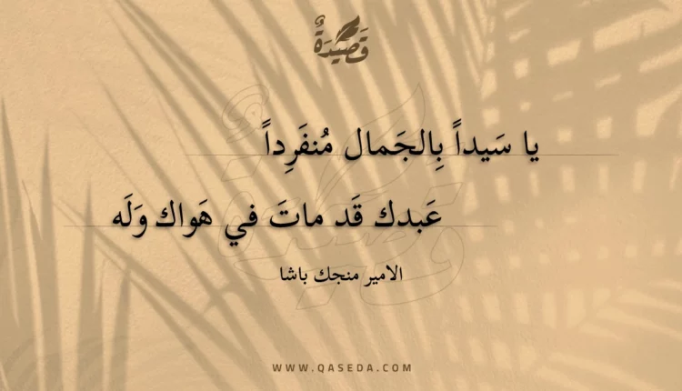 قصيدة يا سيدا بالجمال منفردا