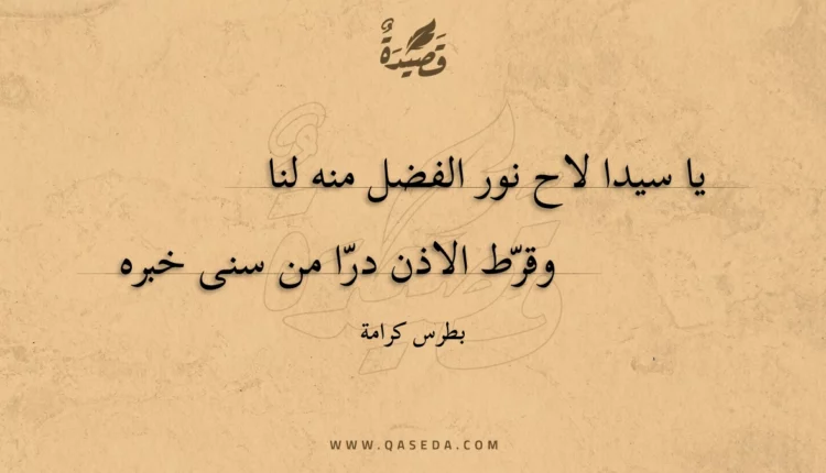 قصيدة يا سيدا لاح نور الفضل منه لنا