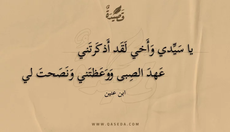 قصيدة يا سيدي وأخي لقد أذكرتني