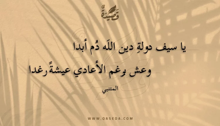 قصيدة يا سيف دولة دين الله دم أبدا