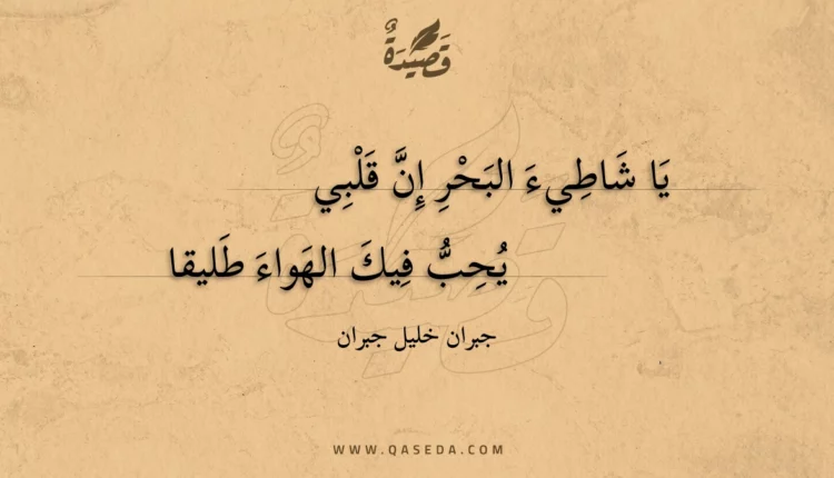 قصيدة يا شاطيء البحر إن قلبي