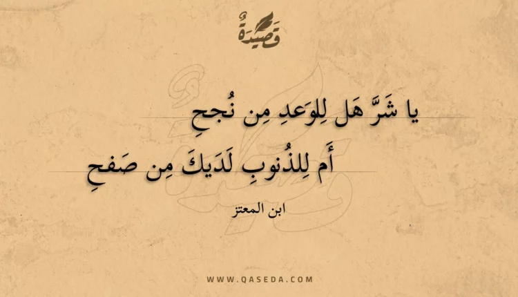 قصيدة يا شر هل للوعد من نجح