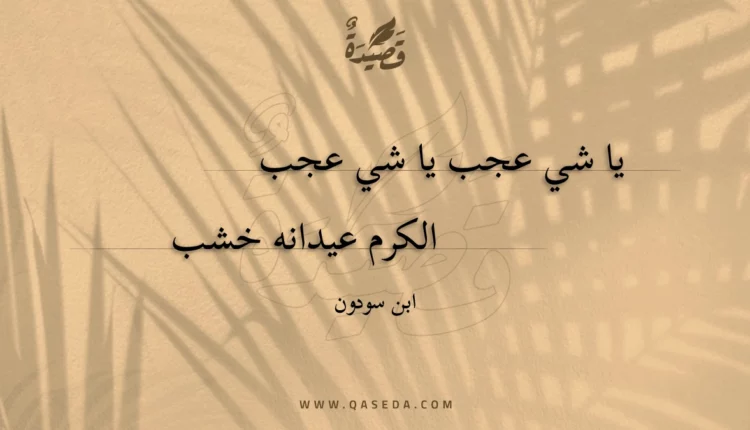قصيدة يا شي عجب يا شي عجب