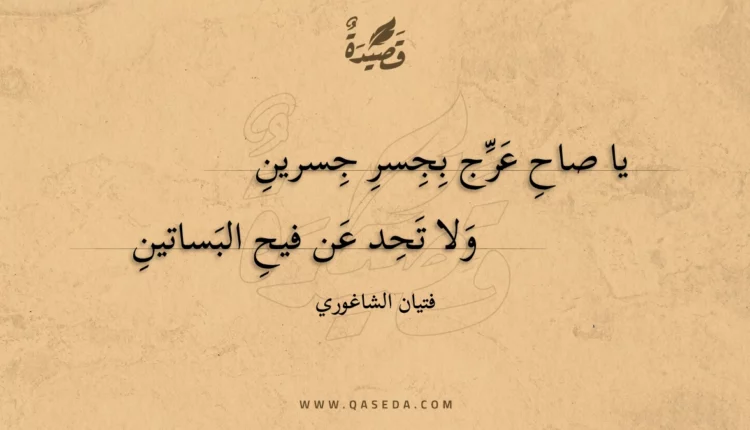 قصيدة يا صاح عرج بجسر جسرين
