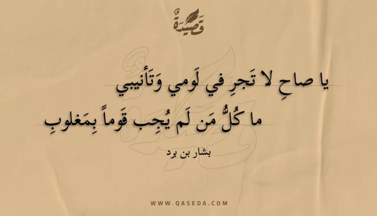 قصيدة يا صاح لا تجر في لومي وتأنيبي
