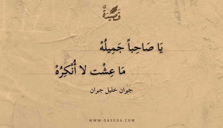 قصيدة يا صاحبا جميله