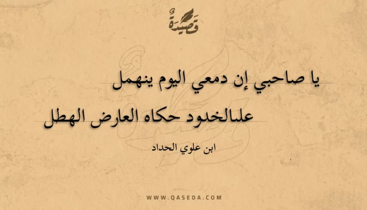 قصيدة يا صاحبي إن دمعي اليوم ينهمل