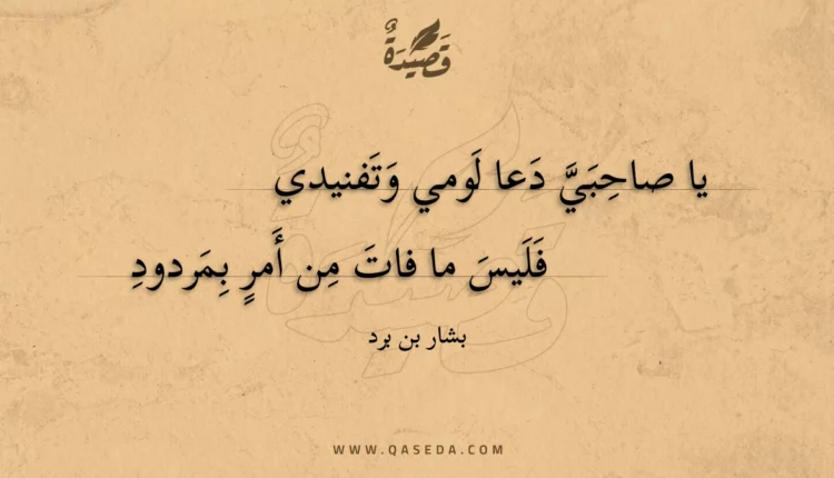 قصيدة يا صاحبي دعا لومي وتفنيدي