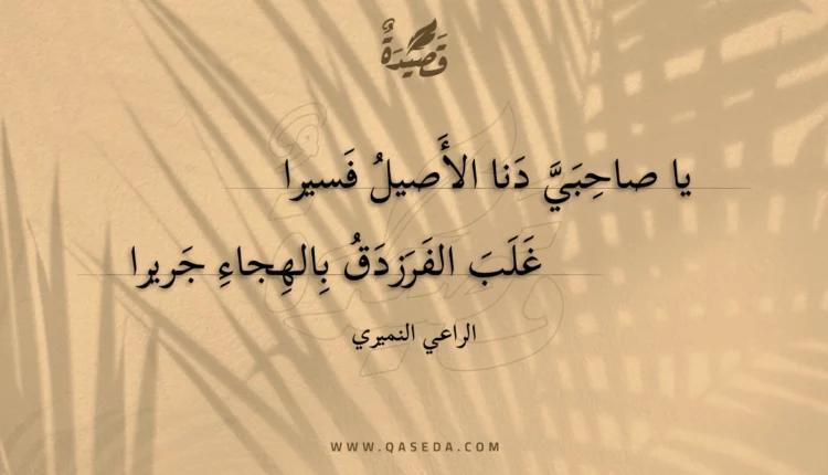 قصيدة يا صاحبي دنا الأصيل فسيرا