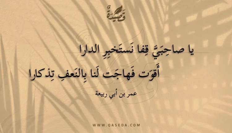 قصيدة يا صاحبي قفا نستخبر الدارا