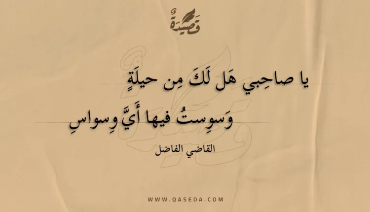 قصيدة يا صاحبي هل لك من حيلة