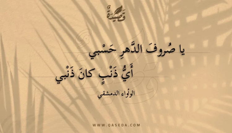 قصيدة يا صروف الدهر حسبي