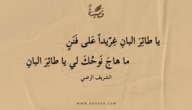 قصيدة يا طائر البان غريدا على فنن