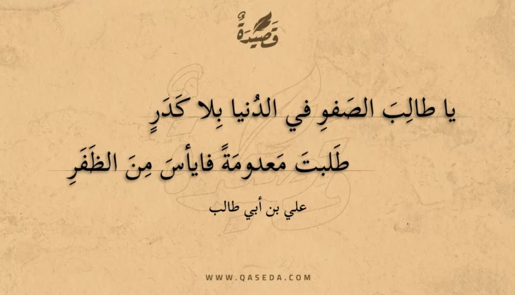 قصيدة يا طالب الصفو في الدنيا بلا كدر