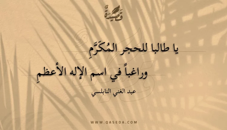 قصيدة يا طالبا للحجر المكرم