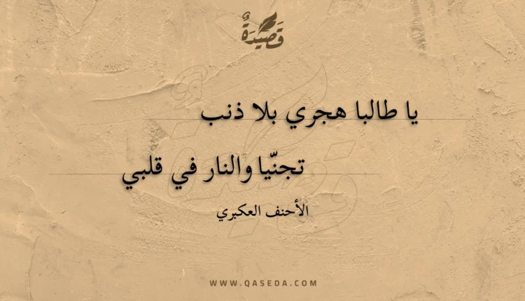 قصيدة يا طالبا هجري بلا ذنب