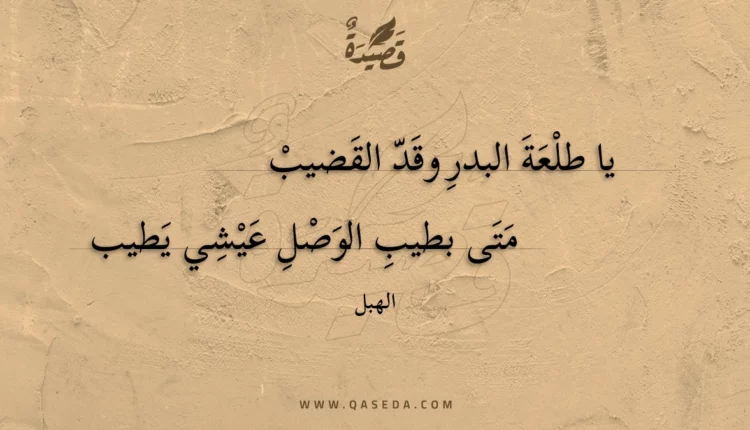 قصيدة يا طلعة البدر وقد القضيب