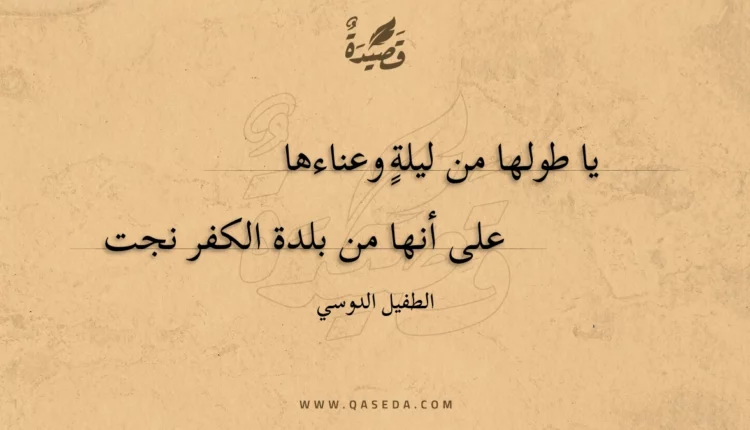 قصيدة يا طولها من ليلة وعناءها