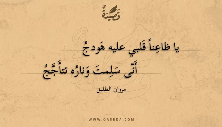 قصيدة يا ظاعنا قلبي عليه هودج