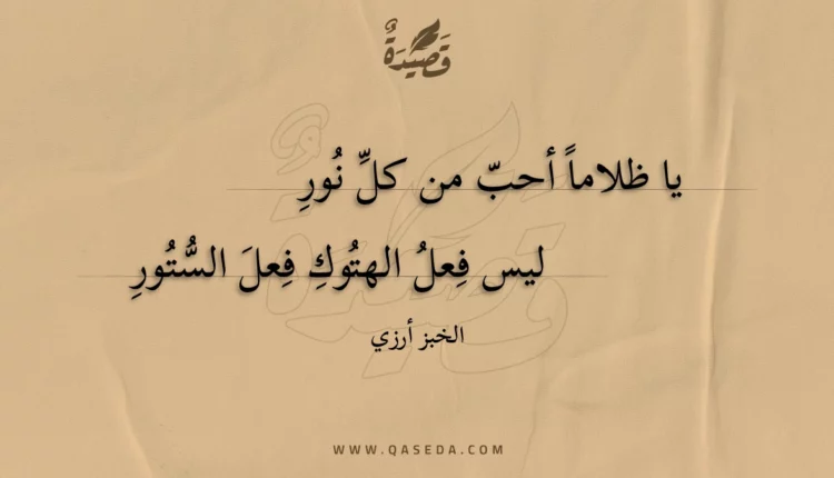 قصيدة يا ظلاما أحب من كل نور