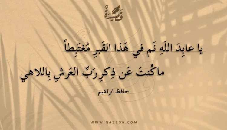 قصيدة يا عابد الله نم في هذا القبر مغتبطاً