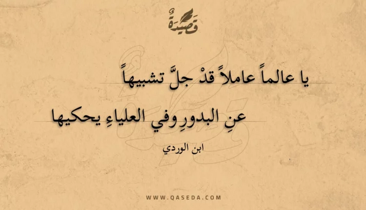 قصيدة يا عالما عاملا قد جل تشبيها
