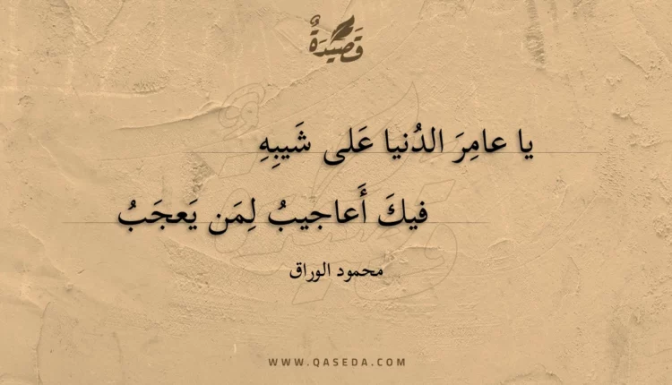 قصيدة يا عامر الدنيا على شيبه
