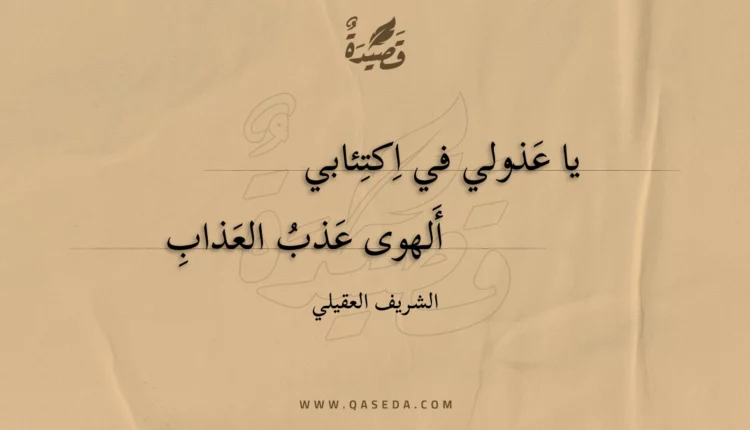 قصيدة يا عذولي في اكتئابي