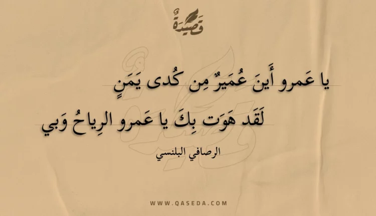قصيدة يا عمرو أين عمير من كدى يمن