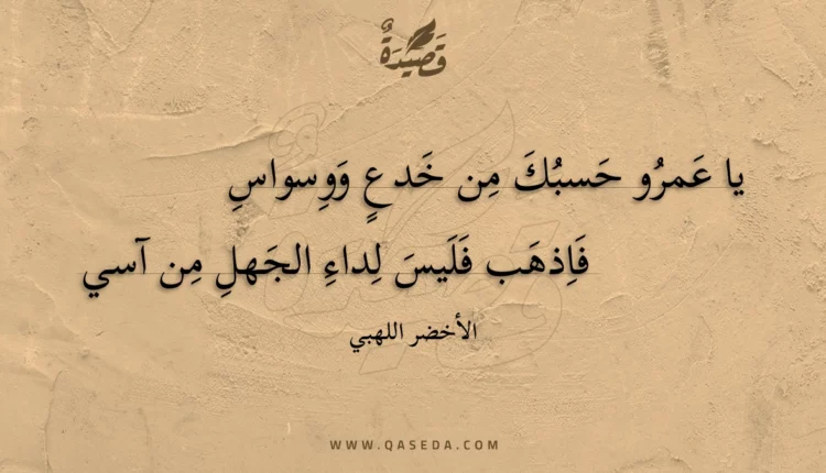 قصيدة يا عمرو حسبك من خدع ووسواس