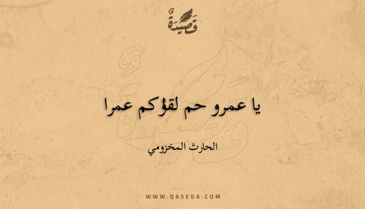 قصيدة يا عمرو حم لقاؤكم عمرا