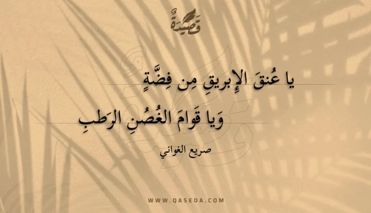 قصيدة يا عنق الإبريق من فضة