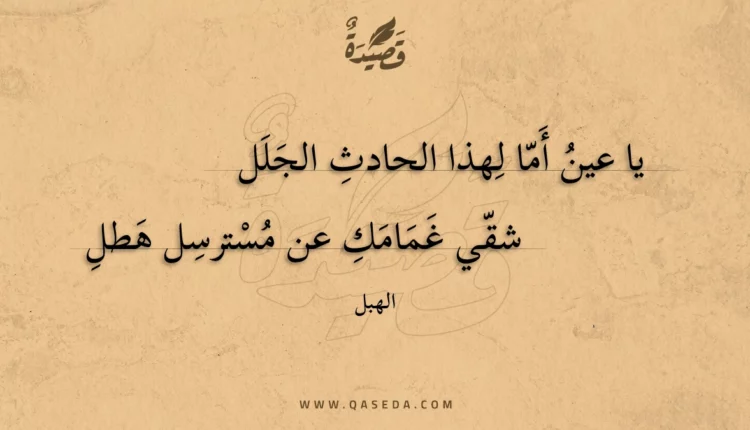 قصيدة يا عين أما لهذا الحادث الجلل
