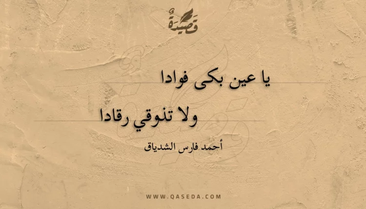 قصيدة يا عين بكى فوادا