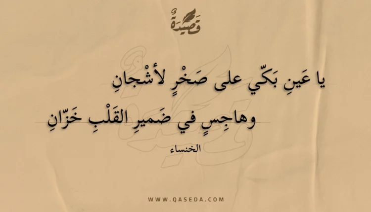 قصيدة يا عين بكي على صخر لأشجان