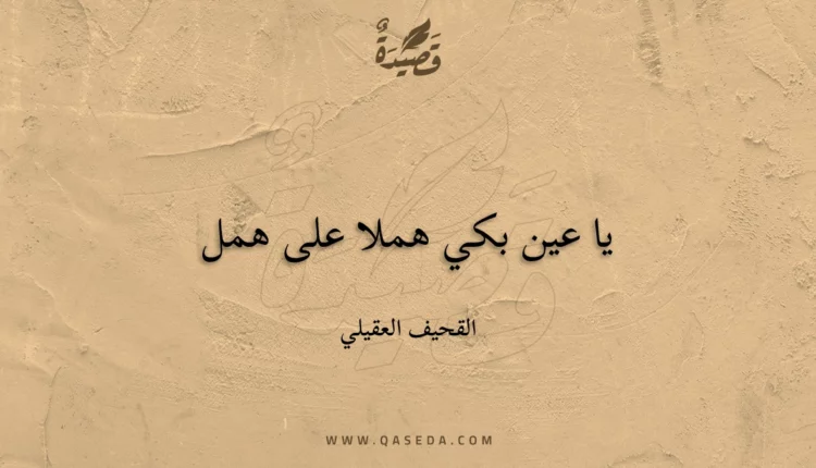 قصيدة يا عين بكي هملا على همل
