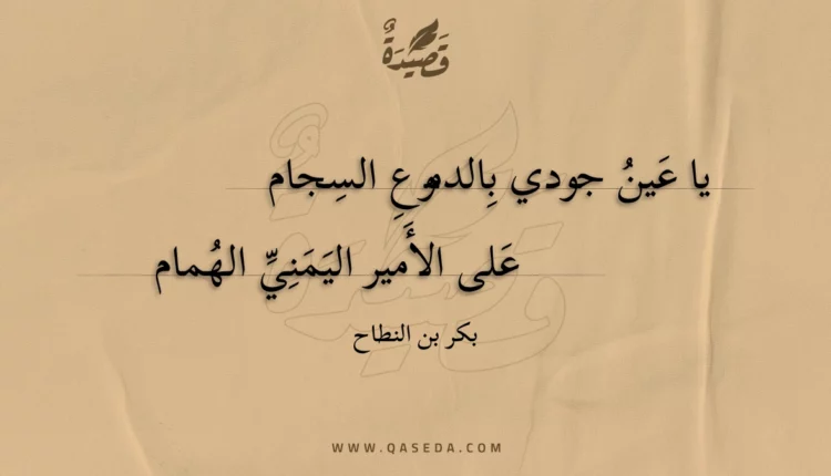 قصيدة يا عين جودي بالدموع السجام