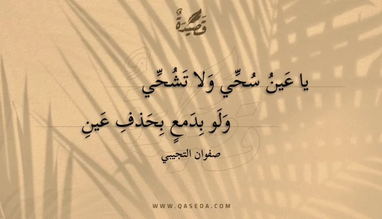 قصيدة يا عين سحي ولا تشحي