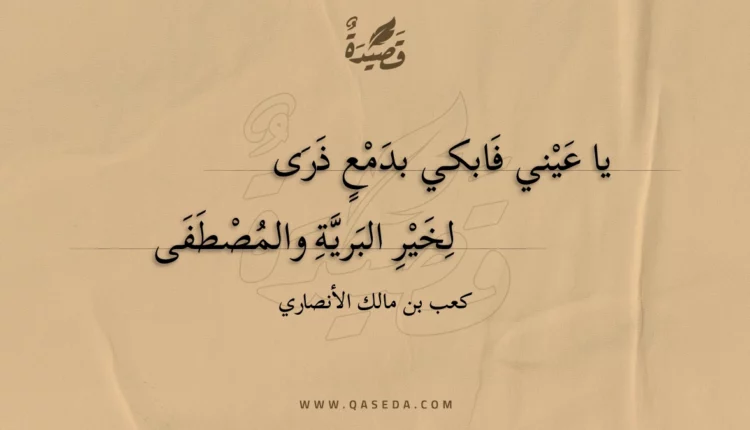 قصيدة يا عيني فابكي بدمع ذرى