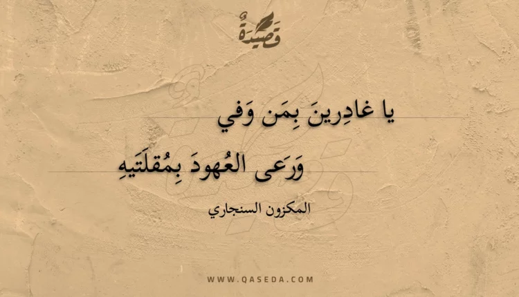قصيدة يا غادرين بمن وفي