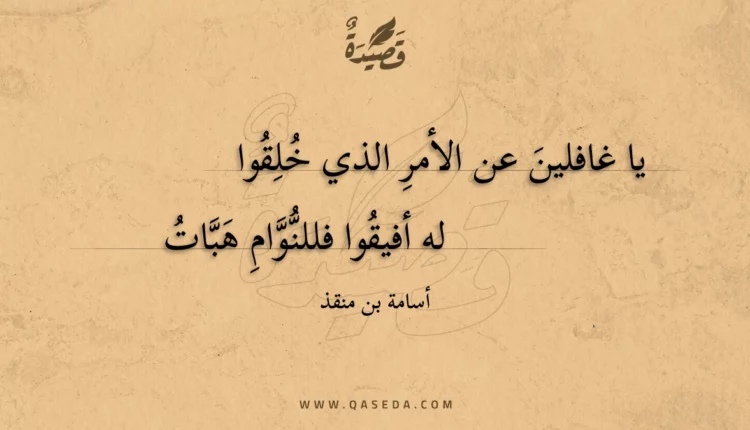 قصيدة يا غافلين عن الأمر الذي خلقوا